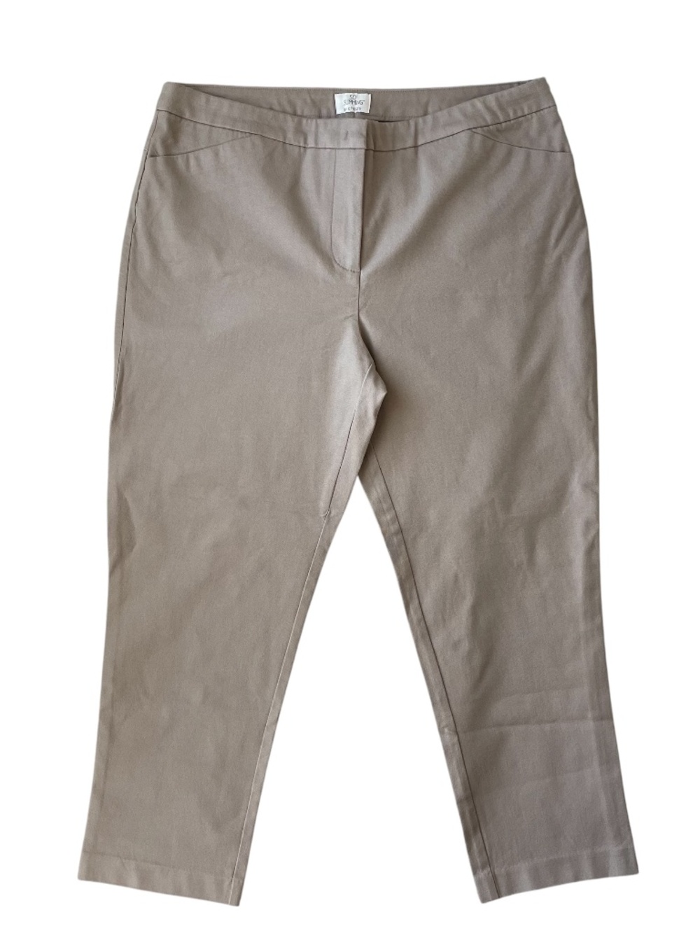 Chico's So Slimming Taupe Cropped Ankle Chino Pants
